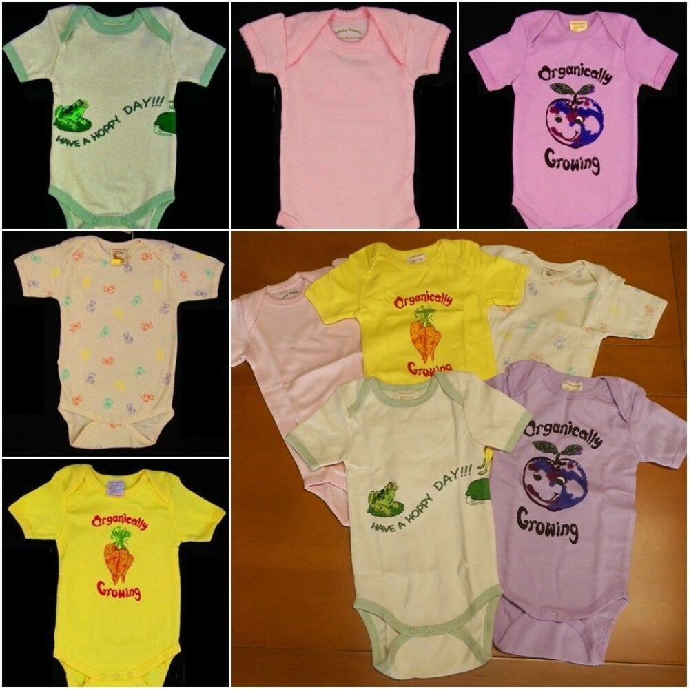5 EcoBaby Organics Cotton 1-Piece T-Shirts 12-18 m